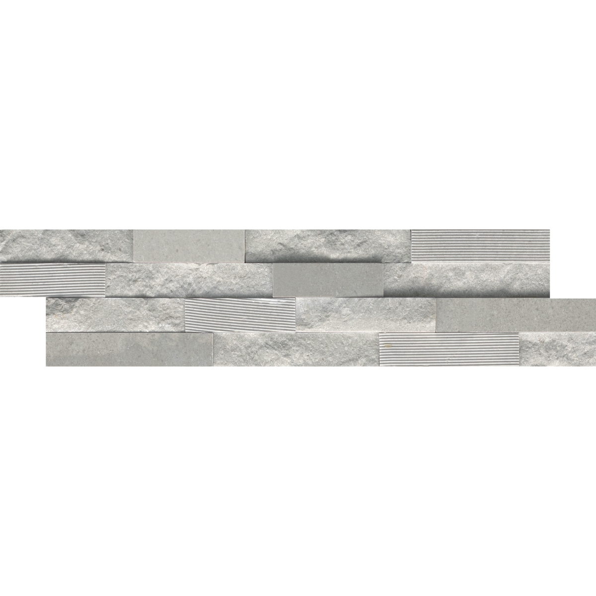 Structure 3D Ledger in Ivory color, marble and limestone material, 6x24 inches size, splitface finish, stacked stone design